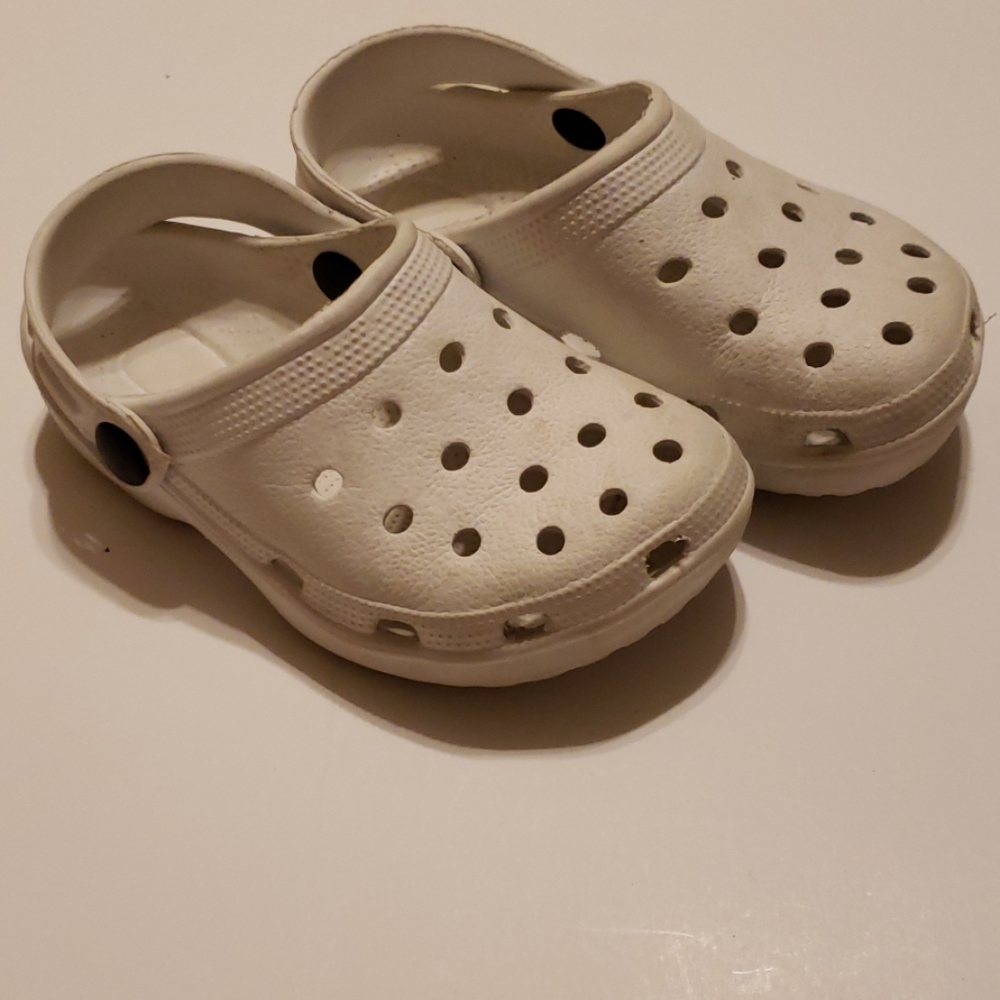 Toddler white crocs